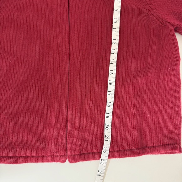 VTG 90s Talbots Cardigan Shrug Sweater XL Lambswool Short Sleeve Red Bolero - Picture 7 of 9